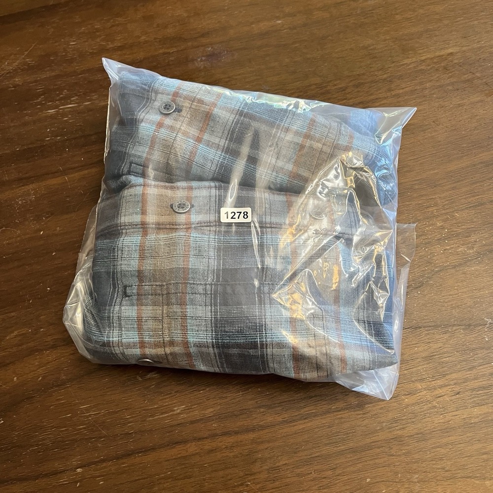 Kuhl Shirt Mens XL Blue Gray Plaid Short Sleeve Button Outdoor Hiking Response - Picture 11 of 11